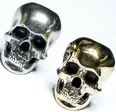 Loch 6mm Bartschmuck Bartring Totenkopf Zinn oder Bronze Bartperle + Haargummis - Bild 1 von 4