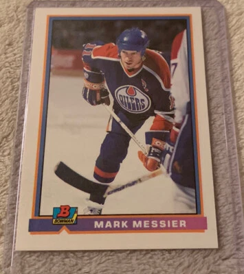 1991-92 Bowman Oilers Hockey Card #114 Mark Messier - Image 1 of 2