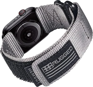 Rugged Apple Watch Band Nylon Strap Woven Loop iWatch Ultra SE/8/7/6/5/4/3/2/1 - Picture 1 of 18