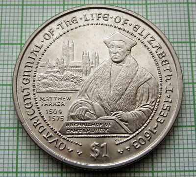 BRITISH VIRGIN ISLANDS 2003 DOLLAR, LIFE OF ELIZABETH I - MATTHEW PARKER BU - Image 1 of 4
