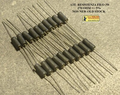 RESISTENZA A FILO ATE 3CS 270 OHM 3W +/- 5% 12,5X5mm. (ATE 3CS 270 R ) 10 Pezzi