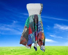 Boho Patchwork Sundress,Women’s Summer Patchwork Dress, Hippie One of a Kind S/M