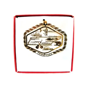 Tennessee Ornament Brass State Landmarks Smokeys Nashville Memphis Chattanooga - Picture 1 of 8
