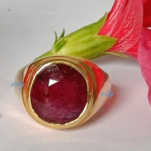 Burma Blut Rubin Ring 925 Silber Verlobungsring Handarbeit Versprechen Ring für die Liebe - Bild 1 von 6
