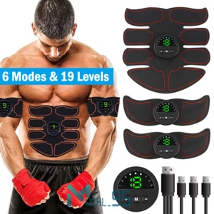 6 Modes Abdominal Muscle Toning Trainer ABS Stimulator Toner Fitness Gym Belt - Picture 1 of 52
