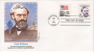 USPS FDC #1847 1983 4¢ Carl Schurz #1895 1981 20¢ Flag Over Supreme Court ST2599 - Picture 1 of 2