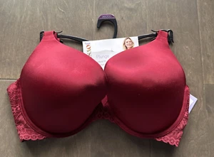 Sujetador Joyspun Plunge Figura Completa Levantamiento Natural Confort Correas Gancho y Ojo Rojo 38DDD - Imagen 1 de 10