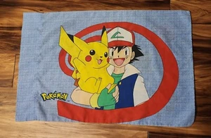 Vintage Pokemon Pillow Case Twin Pikachu Ash Squirtle 1995 1996 1998 Nintendo - Picture 1 of 4