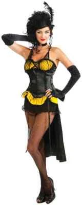 Burlesque Showgirl Dancer Fancy Dress Up Halloween Sexy Adult Costume 2 COLORS - Image 1 of 2