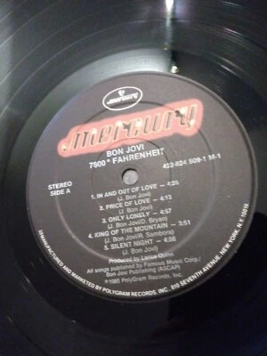 Bon Jovi 7800°F vinyl LP￼ 1st Pressing Vintage Rare 1985. Very good 42282450913 - Image 1 of 4