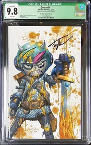 Quested #1 VIRGIN Battle Damage SIGNED Tyler Kirkham Variant CGC 9.8 COA - Picture 1 of 3
