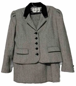 VTG 50’s JONATHAN LOGAN Wool Blend Knit Button Up Jacket & Midi Pencil Skirt Set - Picture 1 of 12