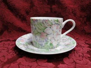 Neiman Marcus Apple Blossom, Pink, Green, Purple, Japan: Cup & Saucer Set (s) - Picture 1 of 4