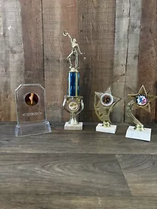 Lot of 4: VTG Ballerina Tap Dance Trophies Screw Mounted Plastic Marble - Picture 1 of 13