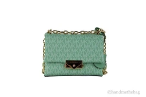 Michael Kors Cece Small Sea Green Signature PVC Convertible Flap Crossbody Bag - Picture 1 of 8