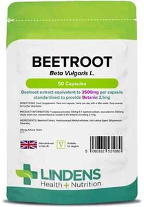 Beetroot 3500mg 50 Capsules Lindens - Picture 1 of 6