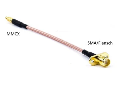 Antennenadapter MMCX to SMA Female mit Flansch - Adapter AKK X2, FX2, FX3, FX4 - Bild 1 von 2