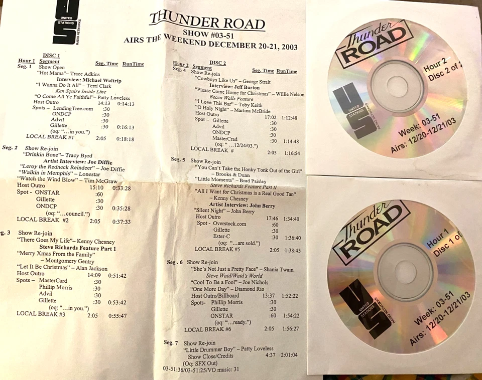 12/20/03 THUNDER ROAD CHRISTMAS SPECIAL & INTERVIEWS: WILLIE NELSON, JOE DIFFIE Foto 1 de 1