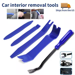 5pcs Car Trim Removal Tool Kit Interior Door Panel Clip Fastener Removal Set US - Foto 1 di 11