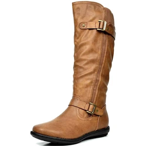 Dream Pairs Women's Trace Knee High Riding Boots, Style#TRACE-3A, Size 11, Camel - Picture 1 of 16