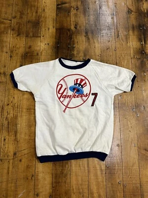 Vintage 1960s New York Yankees Mickey Mantle Sweatshirt #7 Size L 14-16 Allison - Image 1 of 4
