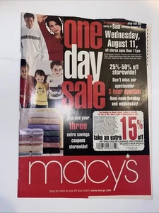 Vtg August 1999 Macy'Sale Catalog 24pg Advertising Insert 52 Pages - Picture 1 of 18