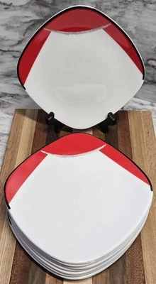 Juego de 8 platos Steelite International de colección arte abstracto cuadrado aperitivo de postre Foto 1 de 4