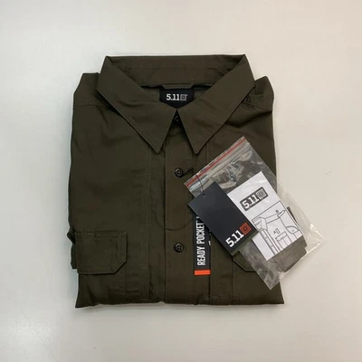 72175 5.11 Tactical Mens Fast-Tac Long Sleeve Shirt US XL Regular - Tundra - Image 1 of 4