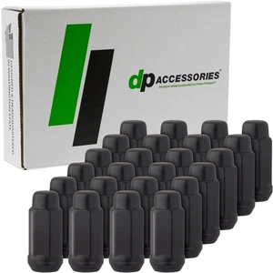 Black M14x1.50 Lug Nuts For Aftermarket Wheels - Closed End XL Bulge - Set of 24 - Picture 1 of 5