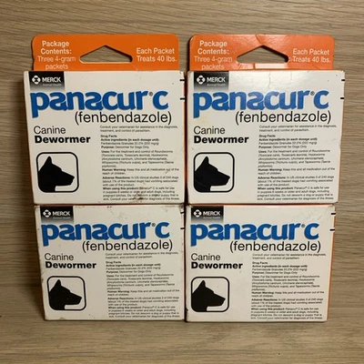4 PACK Panacur C 3 Packets Per Box Canine 40lbs Dewormer Treatment EXP 06/2027 - Image 1 of 2