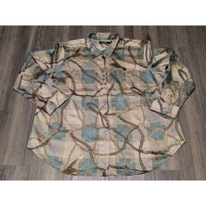 Lauren Ralph Lauren 2X Reitsport Print Hemd mit Knopfleiste Ketten gold kariert - Bild 1 von 5