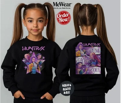 Kpop Demon Hunters Kids Sweatshirt Hoodie, Huntrix Girl T-Shirt Kpop Hunter - Image 1 of 2
