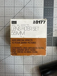 Sears 55mm 38177 Lens Filter Set Japan Diffusion Spot Cross + Case - Picture 1 of 3