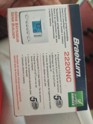 BRAEBURN 2220NC 2H/1C 5-2 Day Programmable Thermostat - Image 1 of 2