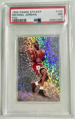 Lámina adhesiva Panini 1992 Michael Jordan #102 PSA 7 Chicago Bulls Salón de la fama rara inversión Foto 1 de 2