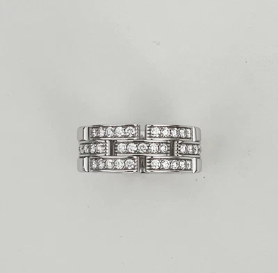Anillo Cartier Maillon Panthere Diamantes Oro Blanco 18k, Talla 54 (6.5) - USADO DOS VECES Foto 1 de 4