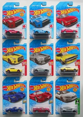 Lot of 9 2021 Hot Wheels New Models-J Imports-Then and Now Various Nissan Models - Image 1 of 4