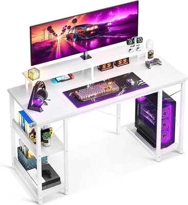 ODK Schreibtisch Regal Reversibel, PC Computertisch + Monitorständer 120x50x86.5 - Bild 1 von 4