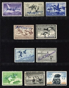 1950-1959 USED RW17 - RW26 RW18 RW19 RW20 RW21 RW22 RW23 RW24 RW25 DUCK STAMPS - Picture 1 of 12