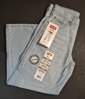 Wrangler 5 Star Loose Denim Adjustable Waist Kids Blue Jeans - Size 8 Regular - Image 1 of 4