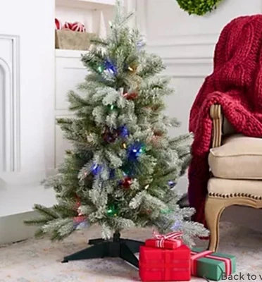 3' Twinkling Frosted Slim Colonial Christmas Tree by Valerie Multi Color - Image 1 of 3