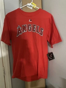 NEU mit Etikett - Calif Angels - Mike Trout - #27 rotes Majestic T-Shirt JUNGEN XL-18-20-MLB - Bild 1 von 15