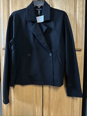 Blazer corto Eileen Fisher MUESTRA lavable Flex Ponte nuevo con etiquetas, negro, pequeño Foto 1 de 4