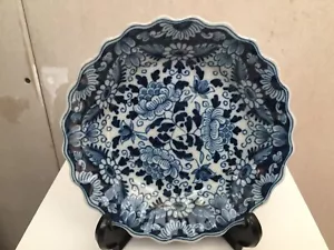 KOSTENLOSER VERSAND einzigartige MAKKUM gerippte PLATTE Schüssel 6 Zoll Delft Holland 820 - Bild 1 von 6