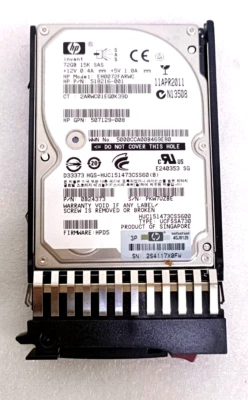 HP 518216-001 72GB 15kRPM 2.5in SAS-6G Hard Drive EH0072FARWC - Image 1 of 3