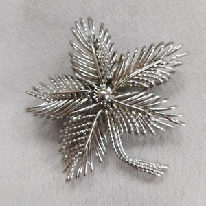 SPILLA VINTAGE FIRMATA HOBE FOGLIA ARGENTO / FIORE - Foto 1 di 7