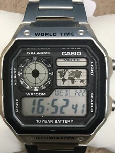 Casio Men's AE1200WH Stainless Analog Digital Multi-Function Watch - Picture 1 of 7