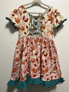 Wild Flowers Girls Floral Twirly Dress Size 6  - Picture 1 of 5