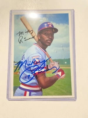 米奇·里弗斯签名 1981 年 Topps 5x7 光面波士顿德克萨斯游骑兵队亲笔签名 — 第 1/2 张图片