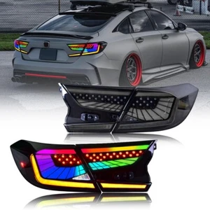 TT-ABC For 2018-2022 Honda Accord Sedan RGB LED Tail Lights Assembly w/Animation - Picture 1 of 21